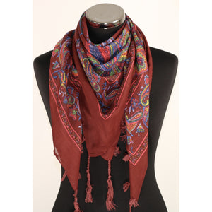 Burgundy cotton scarf