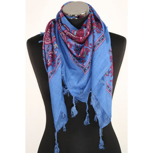 Blue cotton scarf