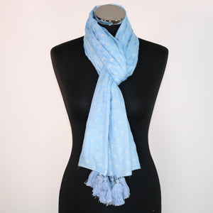 Blue cotton scarf