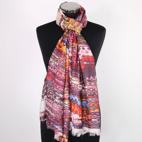 Scarf With Abstract Print