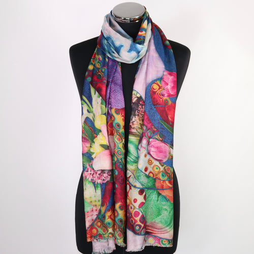 Scarf With Abstract Digital Print