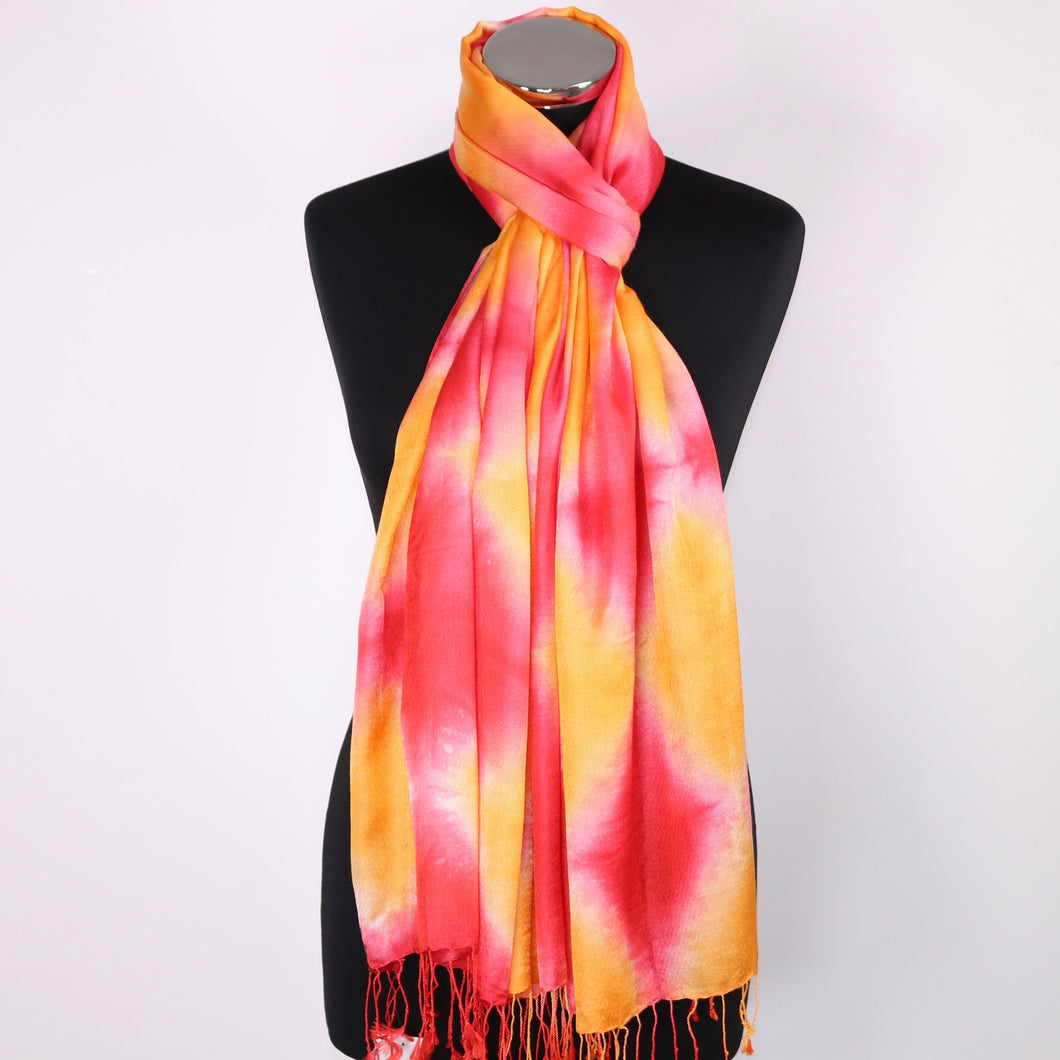 Lilah Scarf With Tie Dye Effect