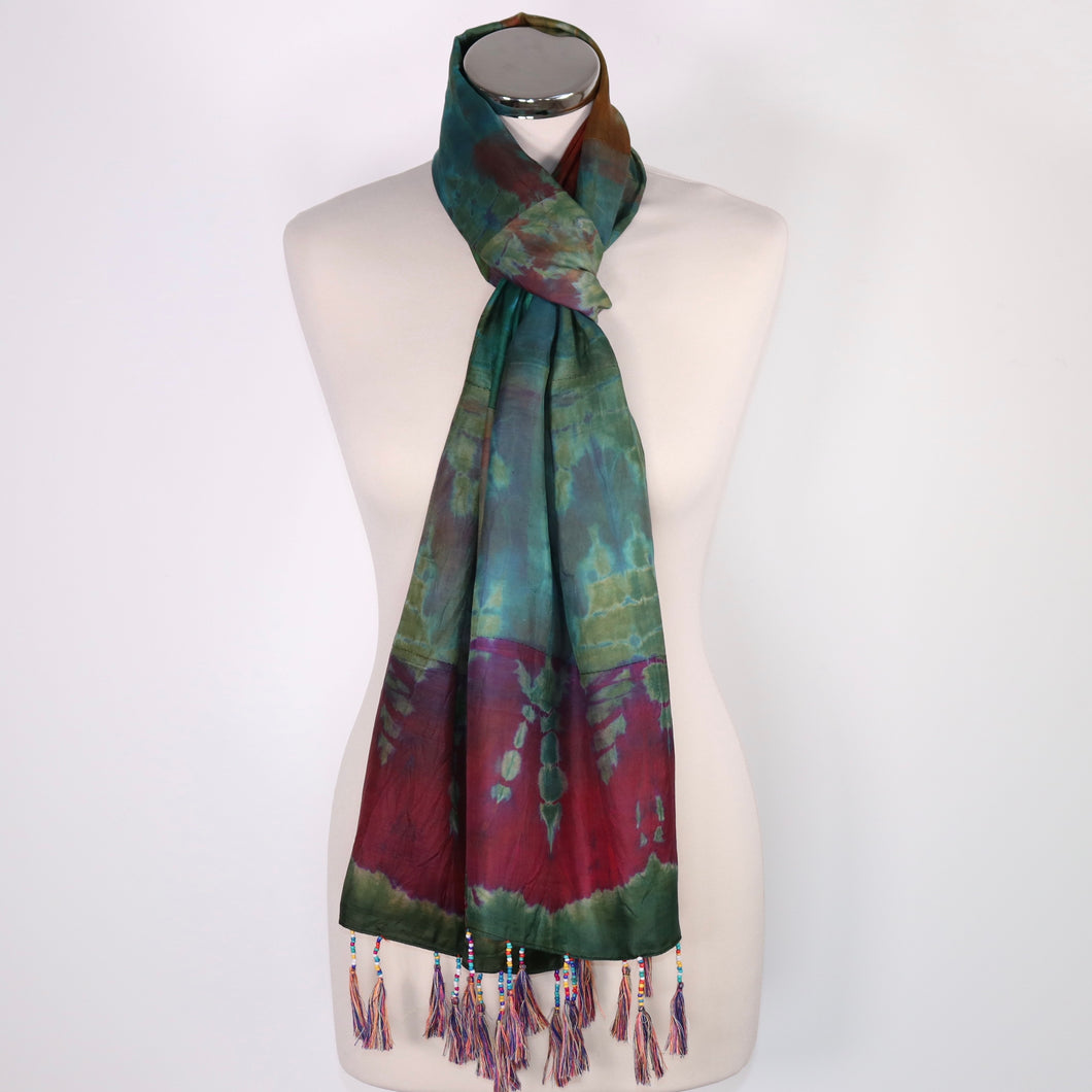 Pure Silk Tie Dye Design Scarf