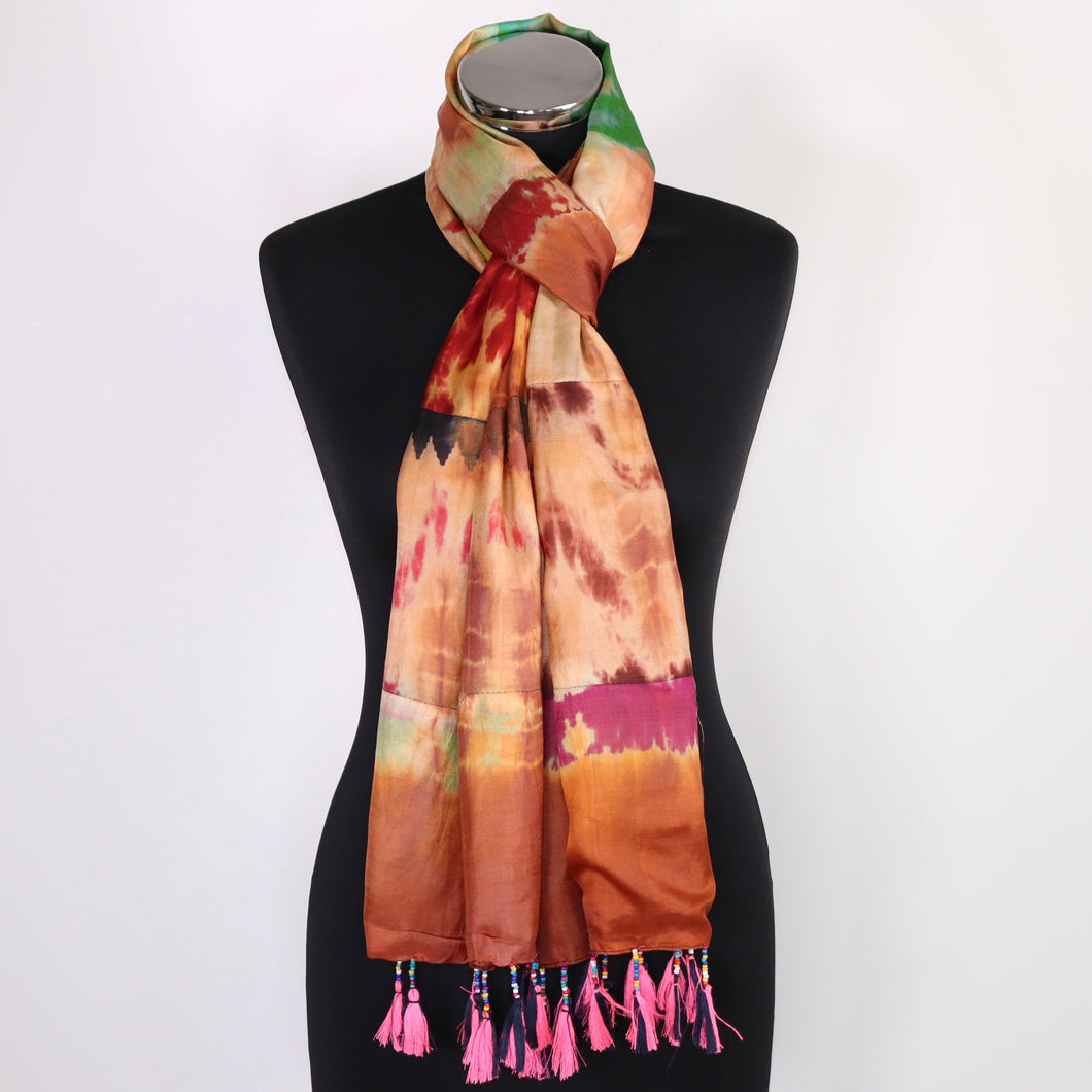 Pure Silk Tie Dye Design Scarf